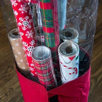 Santa's Bag Christmas Wrapping Paper Storage Container