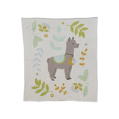 Knit Llama Baby Blanket