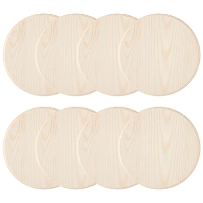 8 Pack: 8" Pine Circle Plaque by Make Market®