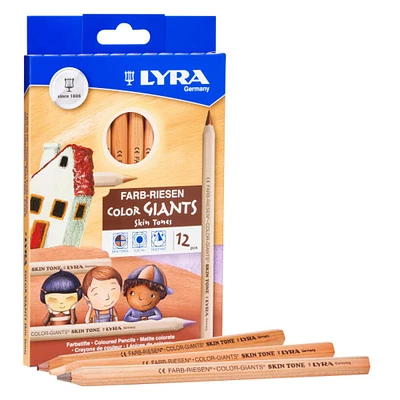 6 Packs: 12 ct. (72 total) Lyra Skin Tone Colors Giant Colored Pencils