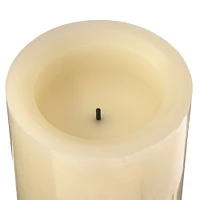 12 Pack: Inglow® 3" x 4" Cream Flameless Real Wax LED Pillar Candle