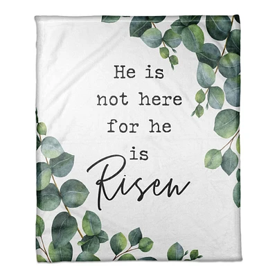 For He is Risen with Leaves Throw Blanket