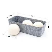 Welaxy Felt 3 Wool Dryer Balls with Gray Storage Tray