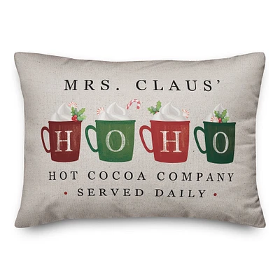 Mrs Claus Hoho Cocoa 14x20 Throw Pillow