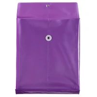 JAM Paper Purple Pearl Plastic Button & String Closure 9.75" x 11.75" Envelopes, 12ct.
