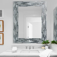 Head West Frameless Reeded Mosaic Printed Wall Décor Mirror