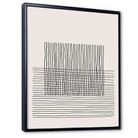 Designart - Minimal Geometric Lines And Squares V - Modern Canvas Wall Art Print in Black Frame