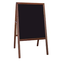 Flipside 42" x 24" Stained Marquee Easel with White Dry Erase Board & Black Chalkboard