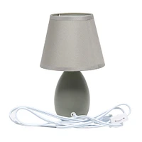 Simple Designs Mini Egg Oval Ceramic Table Lamp