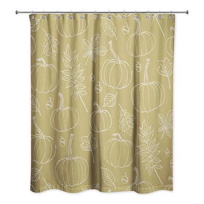 Mustard Yellow Fall Shower Curtain