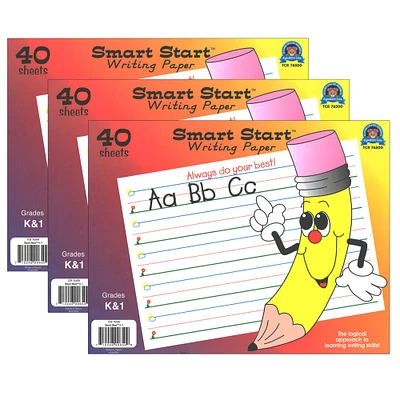 Teacher Created Resources Smart Start™ K-1 Writing Paper, 3 Packs of 40