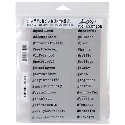 Stampers Anonymous Tim Holtz® Hashtags Cling Stamps