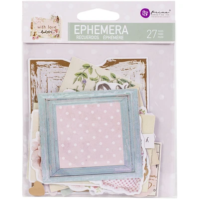 Prima® With Love By Frank Garcia Collection Shapes, Tags, Words & Foiled Accents Cardstock Ephemera