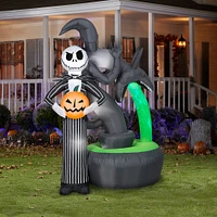 6.5ft. Projection Airblown® Inflatable Jack Skellington with Kaleidoscope Fountain