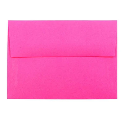 JAM PAPER 4Bar A1 Colored Invitation Envelopes, 3 5/8 x 5 1/8, Ultra Fuchsia Hot Pink, 50/Pack