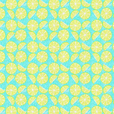 Fabric Editions Turquoise Lemon Slices Cotton Fabric