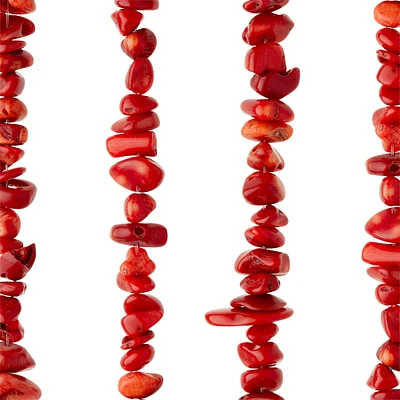 Red Dyed Nugget Bamboo Coral Beads by Bead Landing™