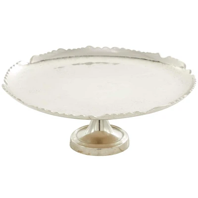 CosmoLiving by Cosmopolitan 16" Silver Aluminum Cake Stand