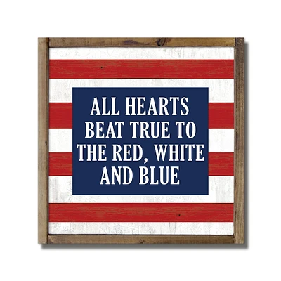 All Hearts Beat True Framed Wood Plaque