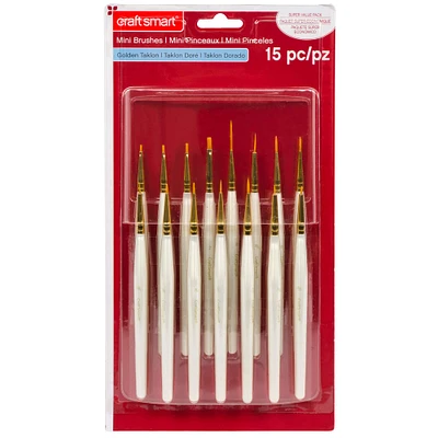6 Pack: Golden Taklon Mini Paintbrush Pack by Craft Smart®