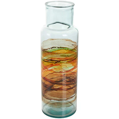 18" Multicolor Swirl Glass Vase