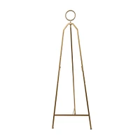 51.5" Gold Metal Adjustable Minimalistic Floor Easel with Circular Ring Top