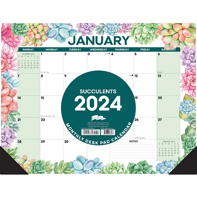 2024 Succulent Monthly Desk Calendar