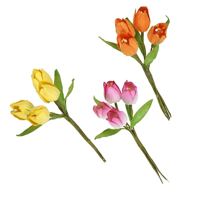Pink, Orange & Yellow Tulip Paper Flowers by Recollections™, 24ct.