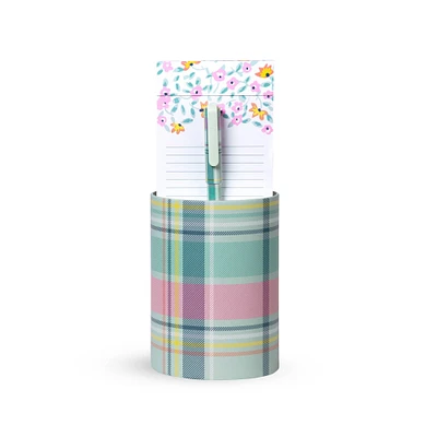 Vera Bradley® Pastel Plaid Pen Cup & Notepad Set