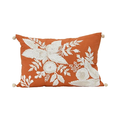 Hello Honey® Embroidered Flowers & French Knots Lumbar Throw Pillow