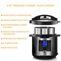 MegaChef 6qt. Stainless Steel Electric Digital Pressure Cooker with Lid