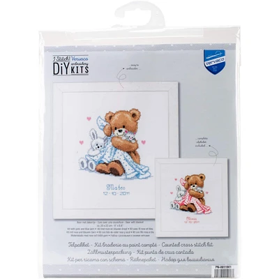 Vervaco Bear With Blanket Counted Cross Stitch Kit