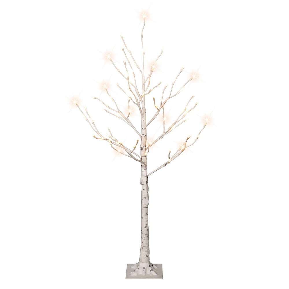 4ft. Pre-Lit White Artificial Twig Christmas Tree, White Lights