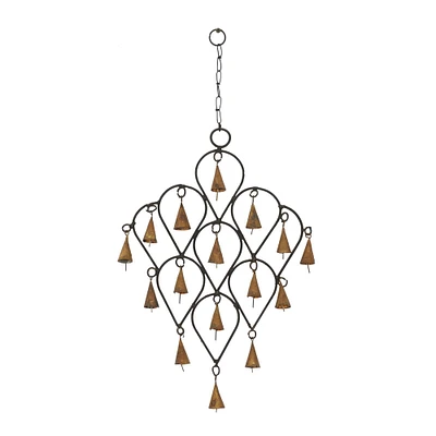 18" Brass Metal Eclectic Hoops Wind Chime