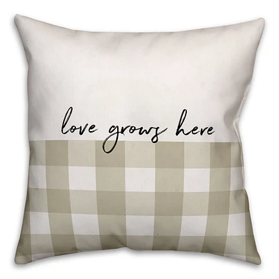 Love Grows Here Throw Pillow