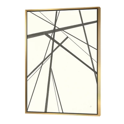 Designart - minimalist black and white III - Transitional Canvas in Gold Frame