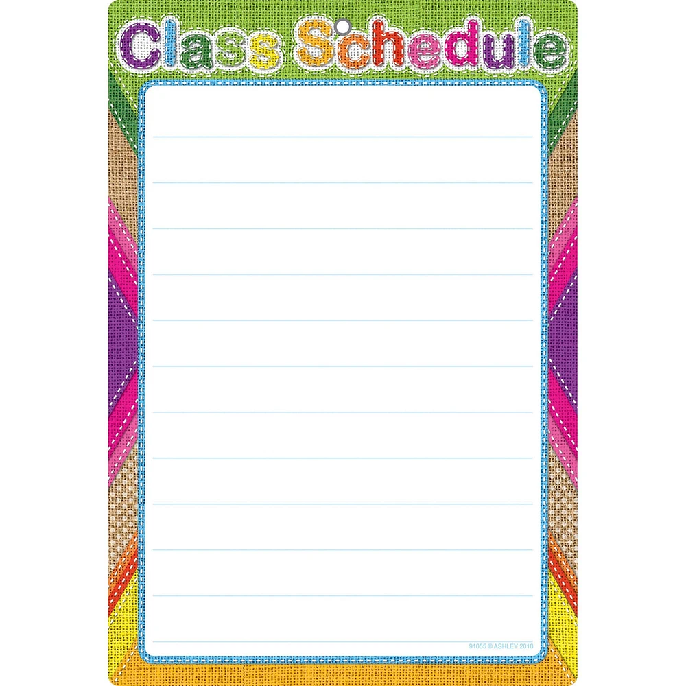 Smart Poly™ Burlap Stitched Class Schedule Chart w/Grommet, 10ct.