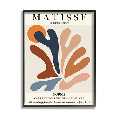 Stupell Industries Matisse Abstract Cut Out Forms Traditional Painting in Frame Wall Art