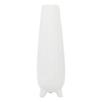 CosmoLiving by Cosmopolitan White Ceramic Contemporary Vase, 6" x 20"