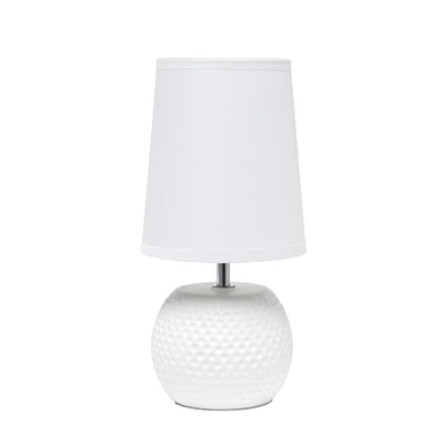 Simple Designs 11.5" Ceramic Table Lamp with Studded White Base