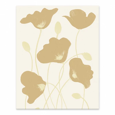 Simple Dusty Yellow Poppies 8" x 10" Tabletop Canvas