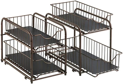 2-Tier Stackable Sliding Basket Cabinet Organizers, 2ct.