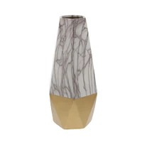 CosmoLiving by Cosmopolitan 14" Gold & Marble Stoneware Vase