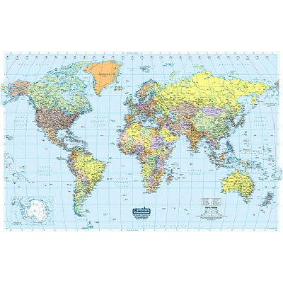 38" x 25" Laminated World Map