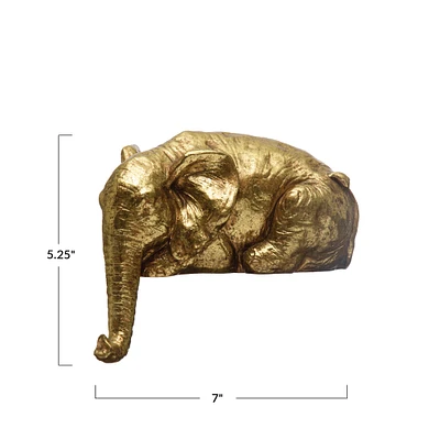 5.25" Gold Elephant Shelf Sitter Decoration