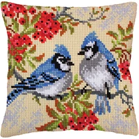 RTO Collection D'Art® Blue Jays Stamped Needlepoint Cushion Kit