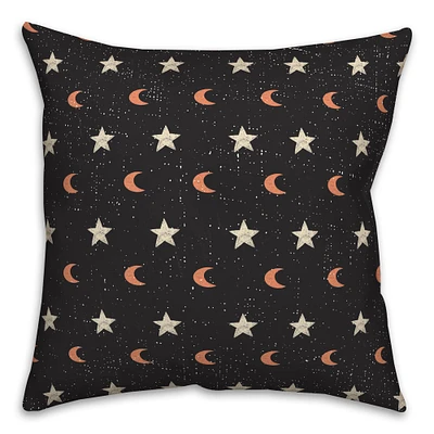 Moon & Stars Spun Poly Throw Pillow