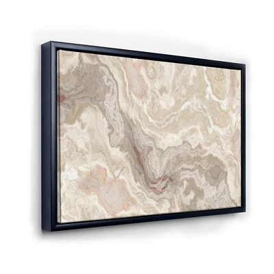 Designart - White Onyx Natural White Marble - Glam Framed Canvas Wall Art Print