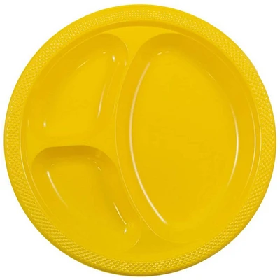 JAM Paper 10.25" Divided Plastic Party Plates, 20ct.