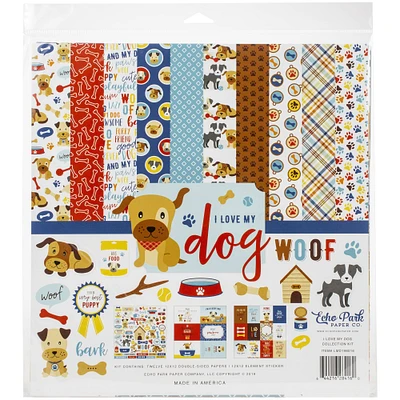 Echo Park™ I Love My Dog Collection Kit, 12" x 12"